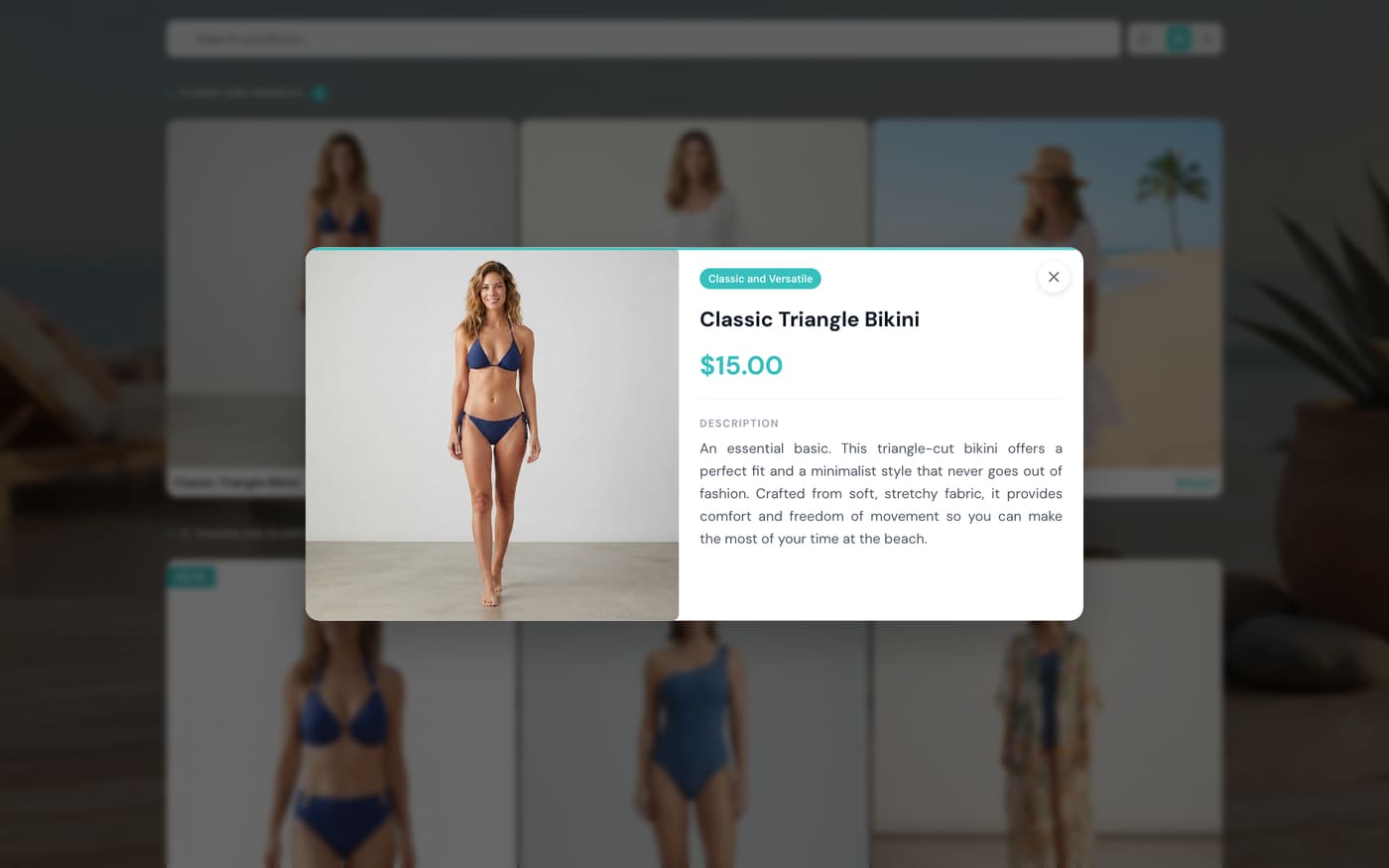 Social Media theme, product detail modal